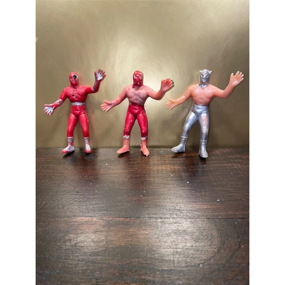 Lot of 3 Vintage Mexican Lucha‎ Libre Wrestling Action Figures Toys